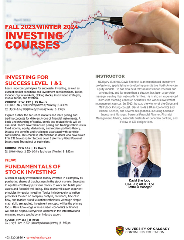 Flyer for Investing for Success Course